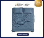 (ตะกร้าของแถมไม่ใช่สำหรับขาย) ชุดผ้าปูที่นอนพร้อมมนวมเย็บติด HYBRID COTTON ขนาด 6 ฟุต